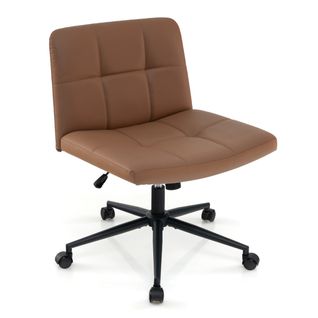 Fauteuil De Bureau Chaise De Bureau à Roulettes Avec Siège Surdimensionné Hauteur Réglable Marron