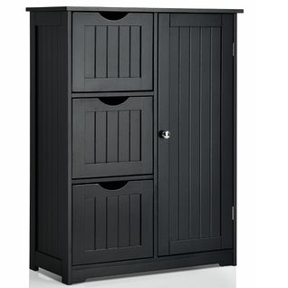 Buffet, Meuble De Rangement Avec 3 Tiroirs Étagère Réglable 60x30x81 Cm Noir