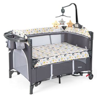 5 En 1 Lit Parapluie Bébé Avec Matelas Et Table à Langer Lit Bébé Evolutif Avec 4 Hauteur Réglable