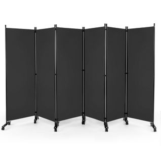 Paravent, Cloison De Séparation à Roulette - 6 Panneaux Pliable Détachables 334,5 X 172 Cm