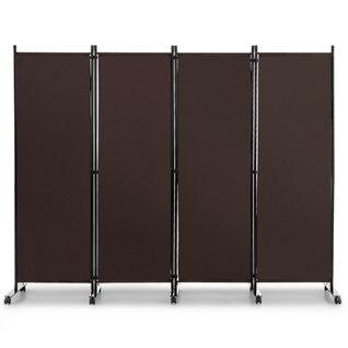 Paravent, Cloison De Séparation à Roulettes 4 Panneaux Pliable Brise-vue Pièce Sur Pied
