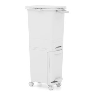 Poubelle Avec Bac Inférieur Inclinable Tiroir Central 2 Compartiments Supérieurs
