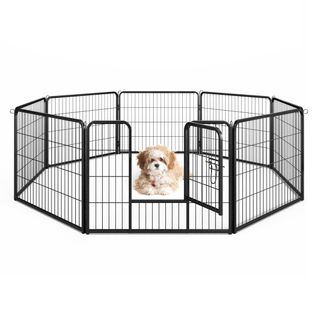 Enclos Pour Chiens 8 Panneaux Hauteur De 60cm Pour Chiot Animaux Parc Portable Pliable Avec Porte