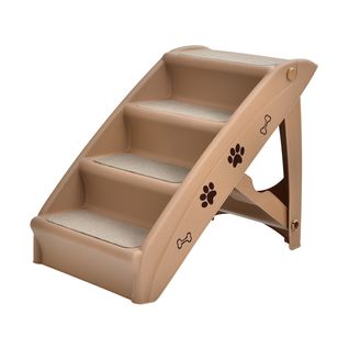 Escalier Pour Chien Pliant à 4 Marches En Plastique Charge 60kg 64 X 39 X 49 Cm Feutre Doux