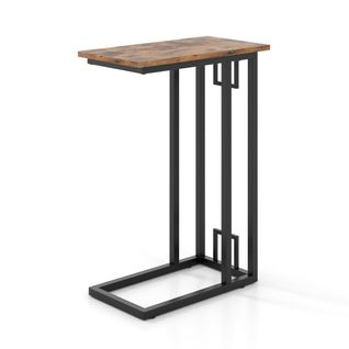 Table D'appoint, Table De Chevet Compacte Pour Petit Espace Cadre En Métal Robuste Pieds Réglables