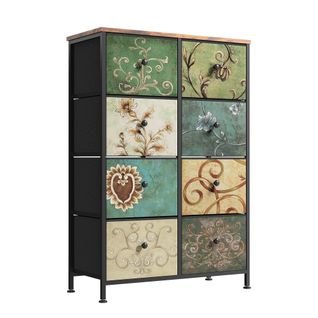 Meuble De Rangement De Chambre à 8 Tiroirs, Cadre En Métal, Multicolore