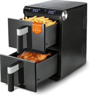 Friteuse à Air 11l 2compartiments, Double Zone, 2800 W, Écran Tactile, Paniers Lavvaisselle