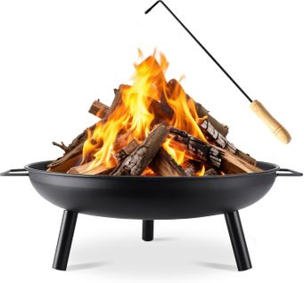 Brasero 58cm Rond En Fer Noir Pour Camping