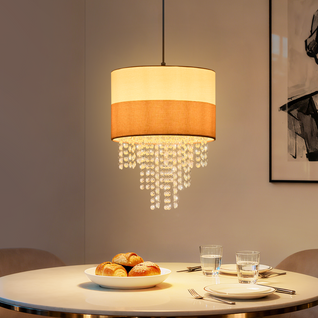 Suspension E27 Blanc Vintage Cristal Sans Ampoule