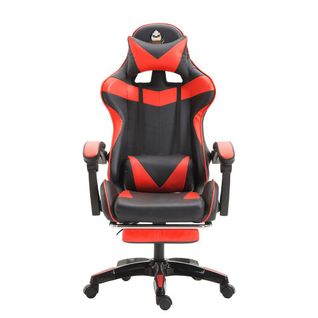 Fauteuil Gaming Ergonomique Avec Repose-pieds Et Accoudoirs Ajustables - Rouge