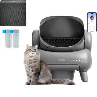 M1 Litière Automatique XXL Pour Chats, Auto-nettoyante, Silencieuse, Multi-chats, Grise