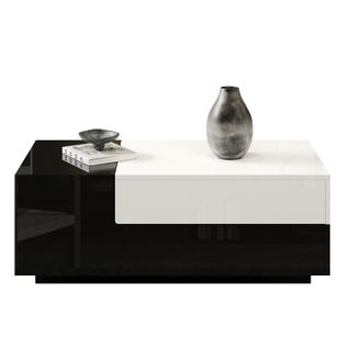 Table De Salon,table D'appoint Avec Plateau Coulissant,table Géométrique,grand Espace De Rangement