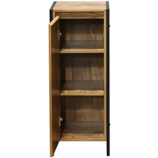 Meuble De Rangement Indépendant Effet Bois Mango 30x28x80 Cm, Cadre Métal Noir