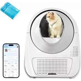 Bac à Litière Électrique Pour Chat 57l, Multi-chats, Suivi Santé, App Wi-fi