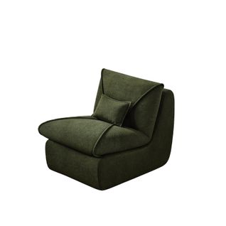 Canapé Paresseux De Relaxation Avec Dossier Et Coussin D'assise , Tissu Chenille, Vert