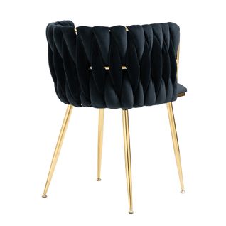 Lot de 2 Chaises pour cuisine et salon 55.5*54*74cm, En Velours, Noir