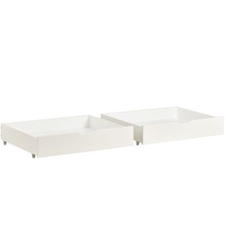 Lot De 2 Tiroirs 93x67x20cm à Roulettes, Espace De Rangement Sous Le Lit, Mdf + , Blanc