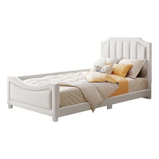 Lit Enfant 90x200 Cm Beige En Flanelle