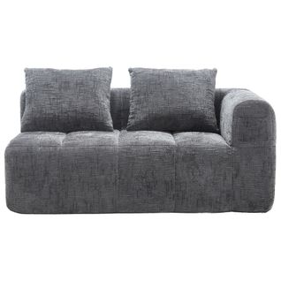 Méridienne 2 Places 158 X 90 X 60 Cm, Aucune Installation Requise, 2 Coussin, gris