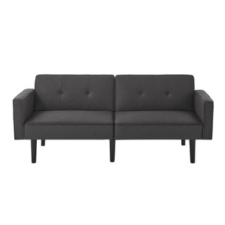 Canapé Deux Places Moderne 176x76x74cm, Double Dossier Réglable Indépendamment, Noir Antique