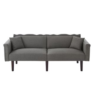 Canapé Double 176x72x72cm, Dossier Double Réglable Indépendamment, Décoration Métal, Gris Rustique