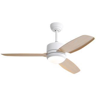 Ventilateur Plafond 46",18w LED, Moteur Dc 6 Vitesses,avec Télécommande,light Woodgrain Color