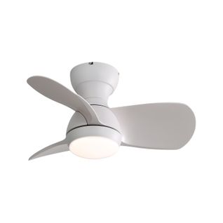 Ventilateur Plafond 23",avec Variateur 3 Couleurs, 3 Pales En Abs, Télécommande, Moteur Cc,blanc