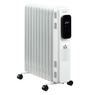 Chauffage Électrique Portable à Roulettes, 2290-2720 W, 3 Niveaux De Chaleur, Minuterie 24 H, Blanc