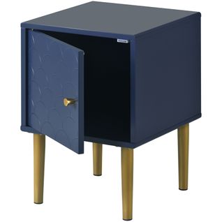 Table De Chevet, Table De Nuit, Table D'appoint, Bleu Marine, 50*35*35 Cm
