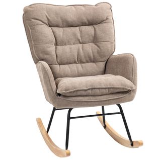 Rocking Chair, Fauteuilà Bascule En Chenille, Capacité De Charge De 120 Kg, Marron