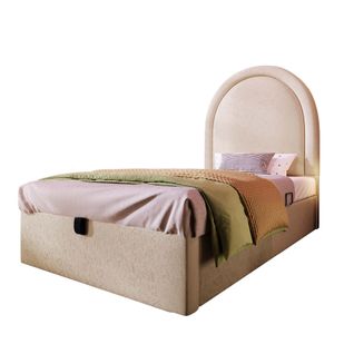 Lit Coffre Enfant 90x200cm Beige, PU