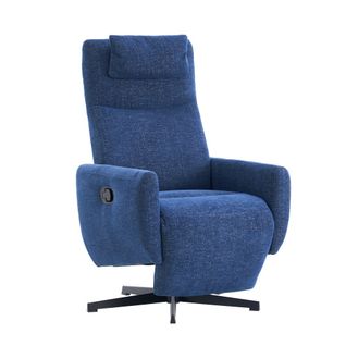 Fauteuil Inclinable Et Pivotant En Chenille Avec Appuie-tête Et Repose-pieds, Bleu
