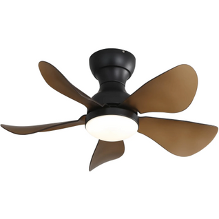 Ventilateur De Plafond 29" Dc Avec LED 18 W à Intensité Variable, 5 Pales En Abs,  Minuterie, Marron
