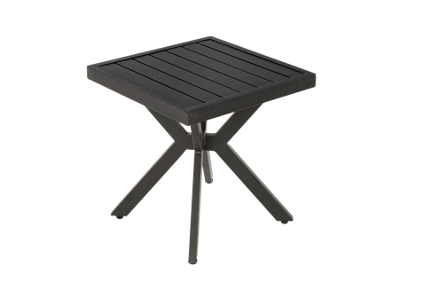 Table De Jardin Aluminium Carré 45×45×47 Cm, Brun Foncé, Résistante Eau Et Rouille