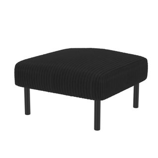 Pouf Confortable En Velours Côtelé  Avec Structure Métal - Noir