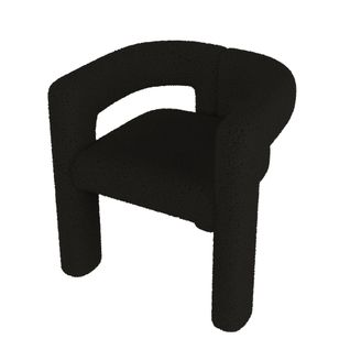 Fauteuil Design Ergonomique Cadre Rond Revêtement Teddy - Structure Métallique - Noir