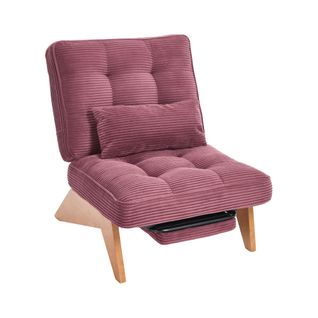 Fauteuil - Lounge Moderne Avec Repose-pieds, Dossier Réglable Et Coussin Lombaire - Bordeaux