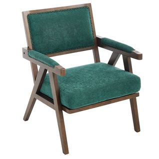 Fauteuil - Style Scandinave 1 Place Avec Accoudoirs Et Assise Confortable En Lin - Vert