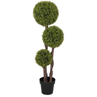Plante D'arbre Artificielle Buis 115 Cm Avec Pot Pour Décoration Intérieure Et Extérieure