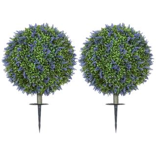 Lot De 2 Plante Artificielle Lavande Artificielle 60 Cm, Uv Résistant