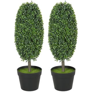 Lot De 2 Plante Artificielle Arbres, Uv Résistant Pour Décoration Intérieure Et Extérieure