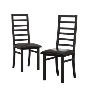 Lot De 2 Chaises De Salle à Manger Noires En Métal Et Pu Avec Dossier Haut