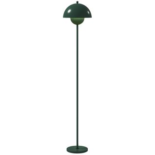 Lampadaire Vert Moderne Sur Pied, Abat-jour Rond, Lumière Douce, Commande à Pied, Ø30xh155 Cm