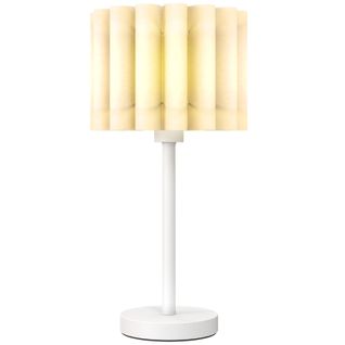 Lampe à Poser De Table Design Vague, Abat-jour Plastique, Métal Émaillé, E27, Ø25xh48,5 Cm