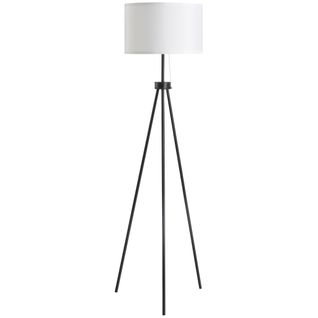 Lampadaire Trépied Métal Noir, Interrupteur Pied, Ø37xh152 cm, Design Moderne Élégant