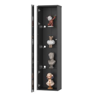 Vitrine - Vitrine Armoire - Éclairage LED Multicolore - Pb Et Verre - 40 X 29 X 170 Cm - Noir