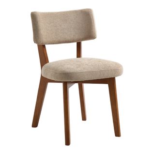 2 Fauteuil De Table54.5x47x77cm, pieds En Bois, design Élégant, dossier, bois, lin, kaki