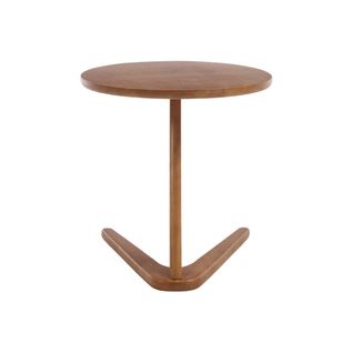 Bout De Canapé Rond, Bois Massif, Design Moderne, Piètement En Z, Naturel