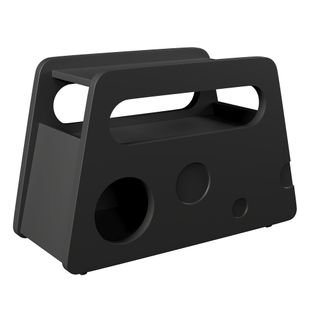 Table D’appoint Noire, Mobile, Roulettes, Gain De Place Salon/chambre, Mdf/panneaux Particules