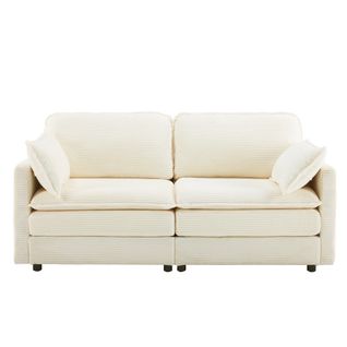 Canapé 2 Places , Canapé Droit Beige, Pour Salon, Chambre